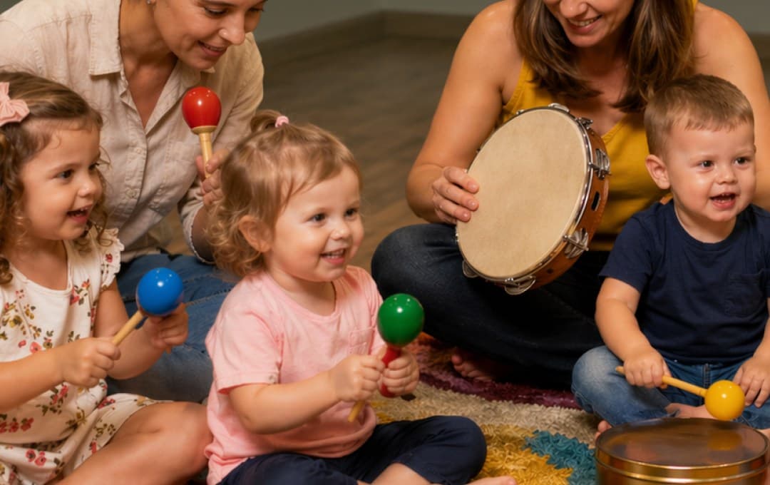 Aula de musicalização infantil no Estúdio Criativo, no Belvedere